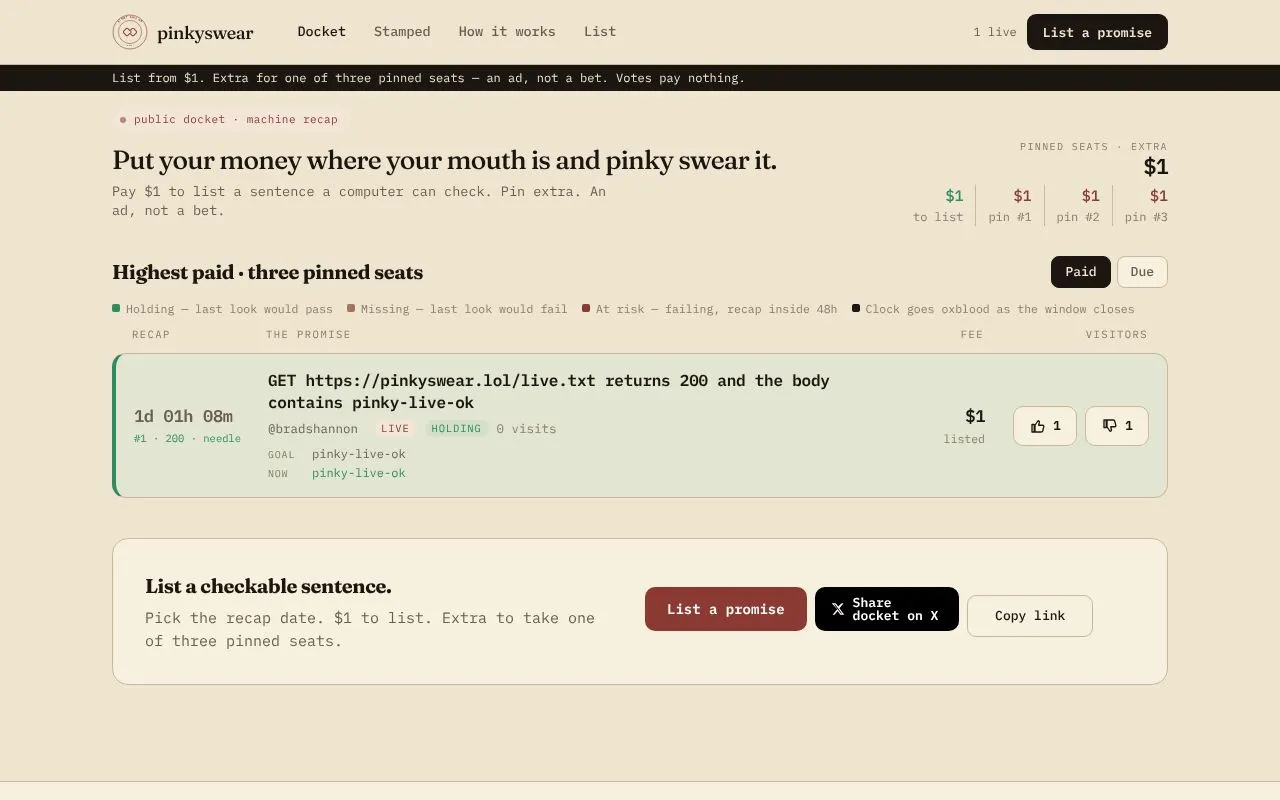 pinkyswear homepage screenshot