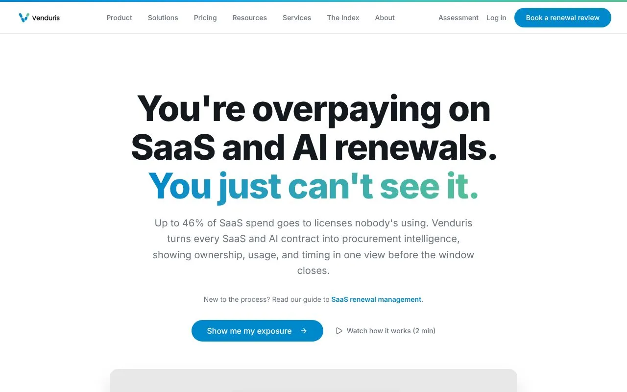 Venduris homepage screenshot