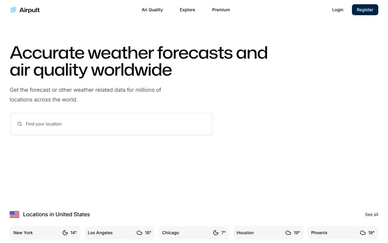 Airpult homepage screenshot