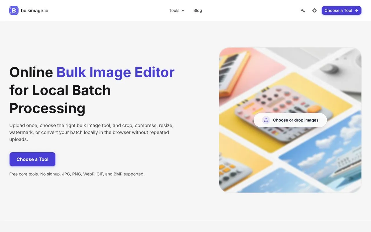 bulkimage.io homepage screenshot