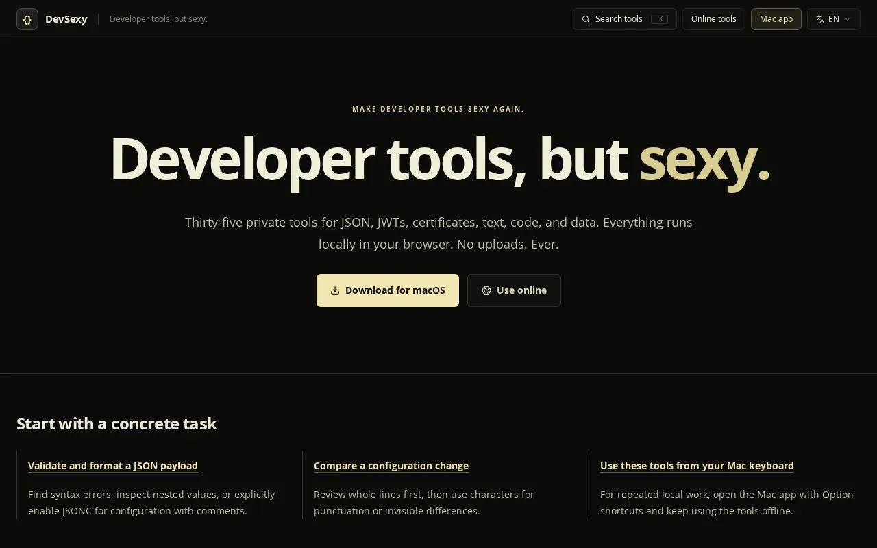 DevSexy homepage screenshot