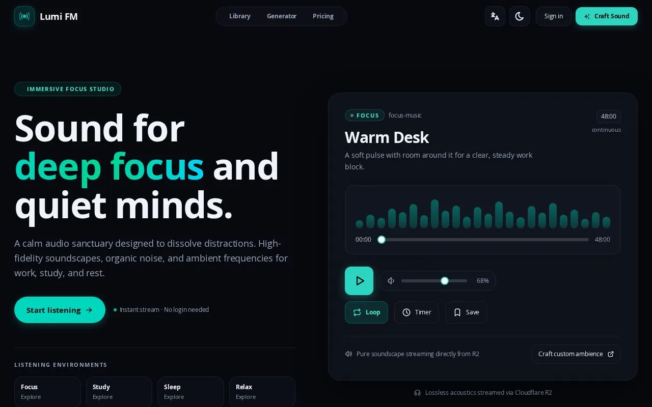 Lumi FM homepage screenshot
