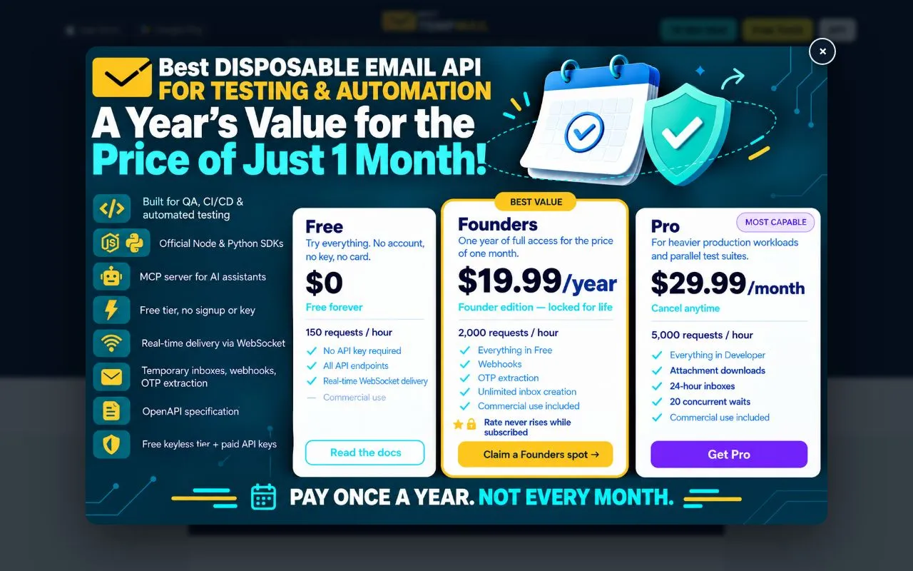 Best Temp Mail homepage screenshot