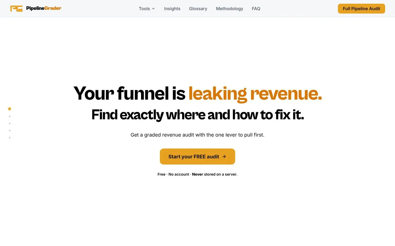 PipelineGrader homepage screenshot