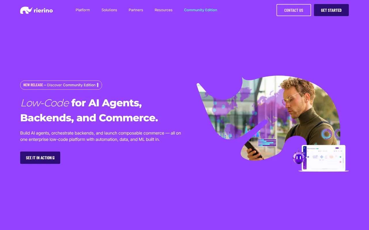 Rierino homepage screenshot