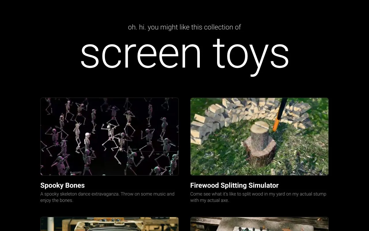 screen toys homepage screenshot