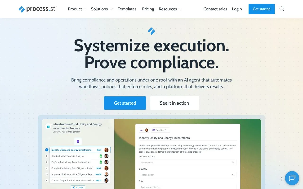 Process Street homepage screenshot