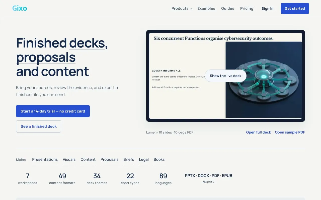 Gixo homepage screenshot