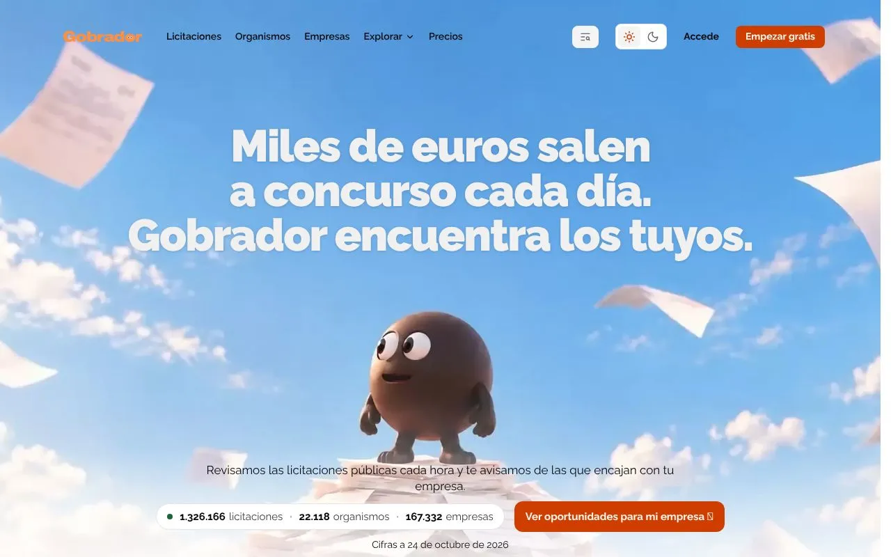 Gobrador homepage screenshot