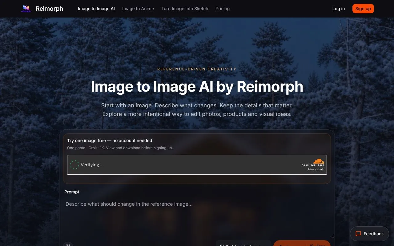 Reimorph homepage screenshot