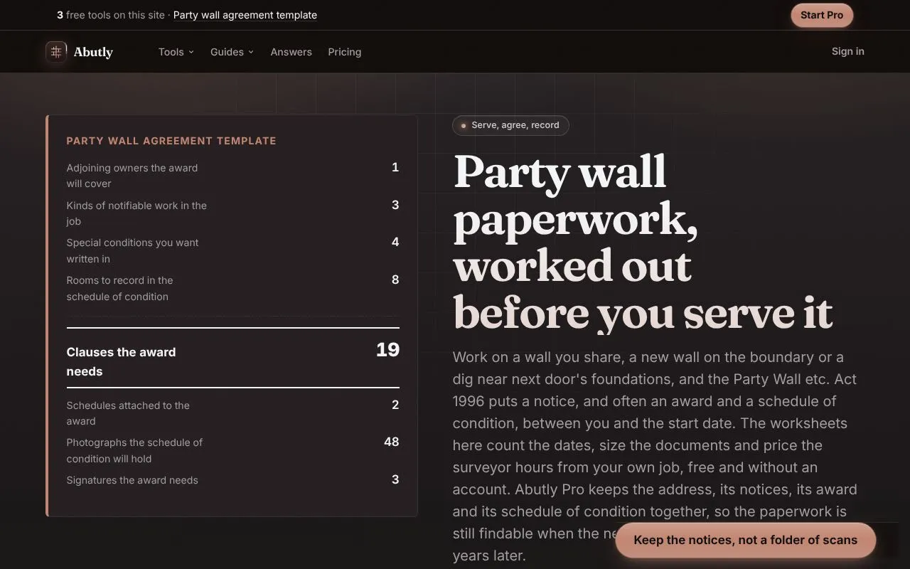 Abutly homepage screenshot