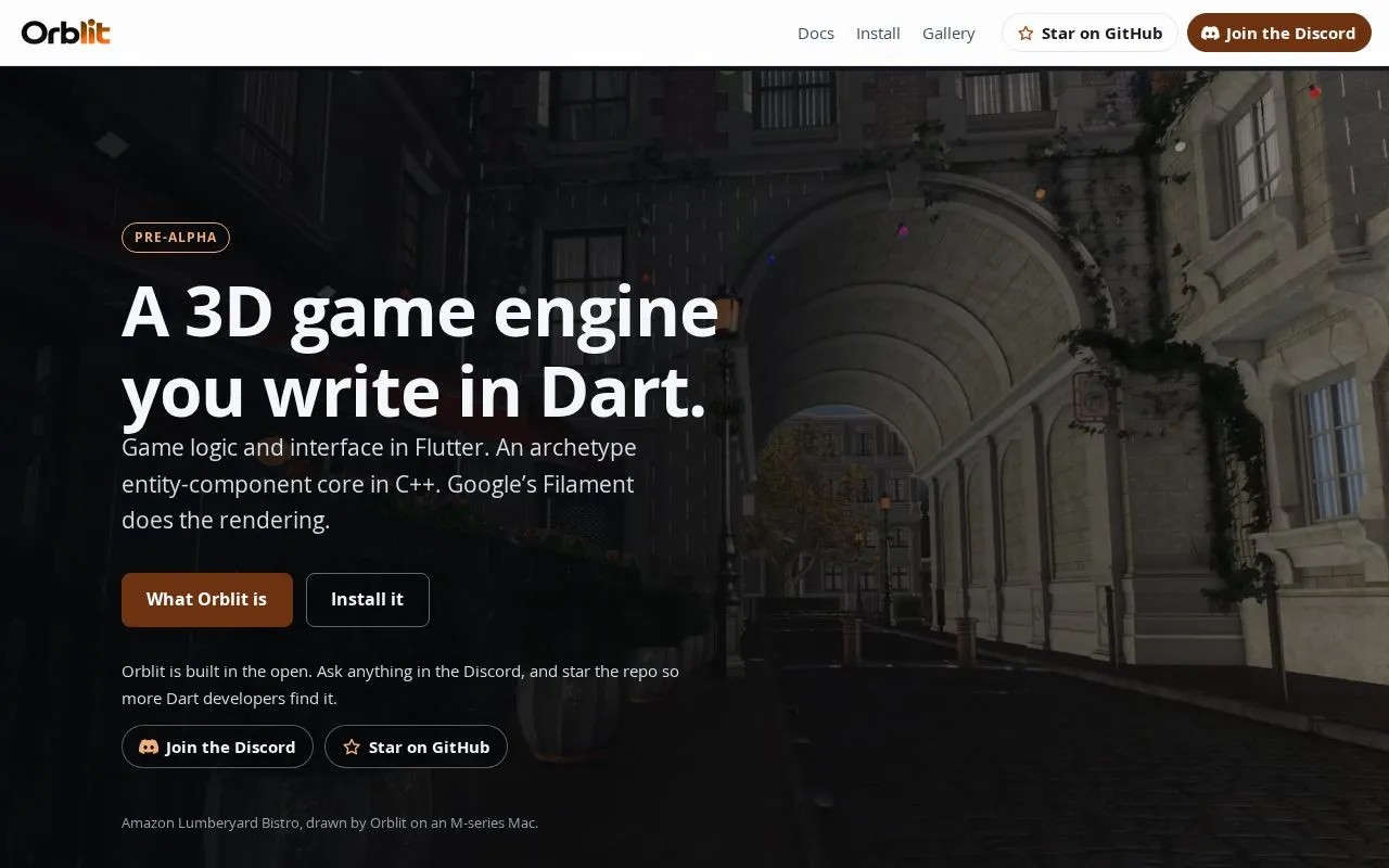 Orblit homepage screenshot