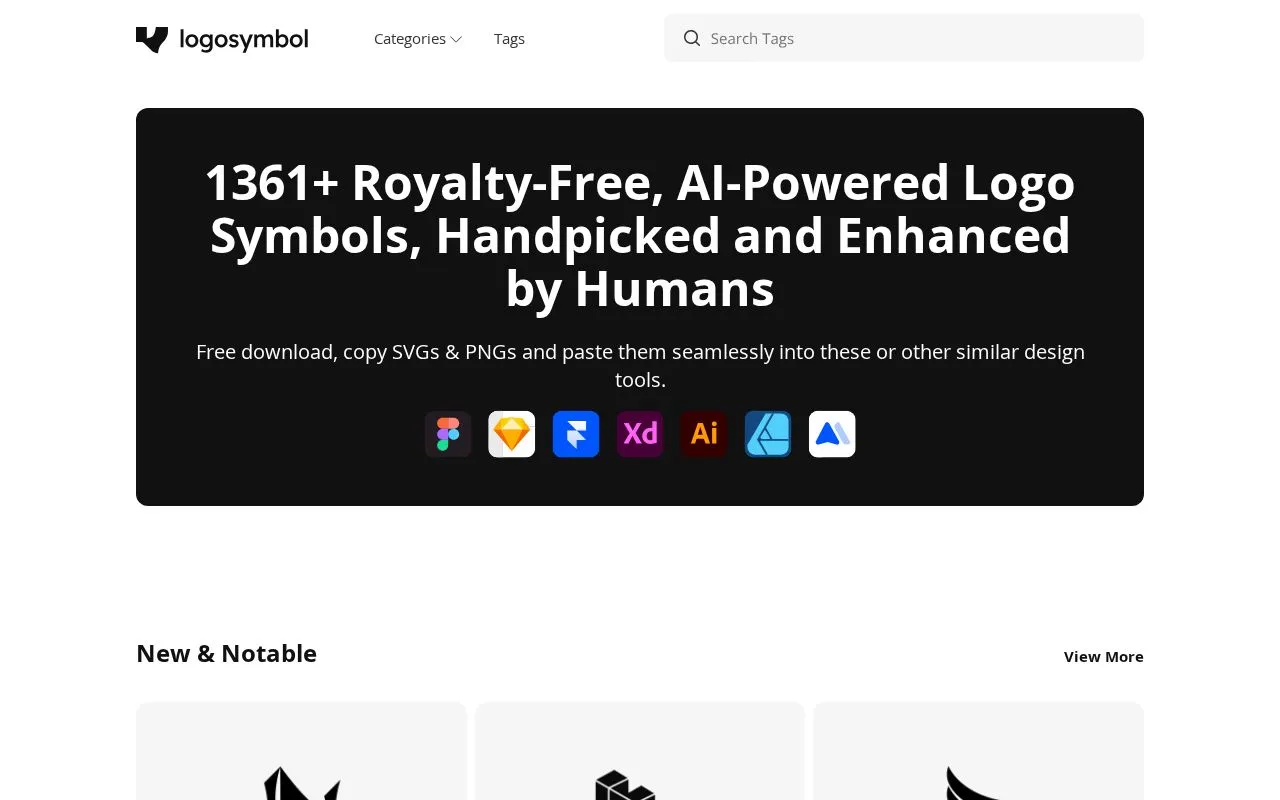 LogoSymbol homepage screenshot