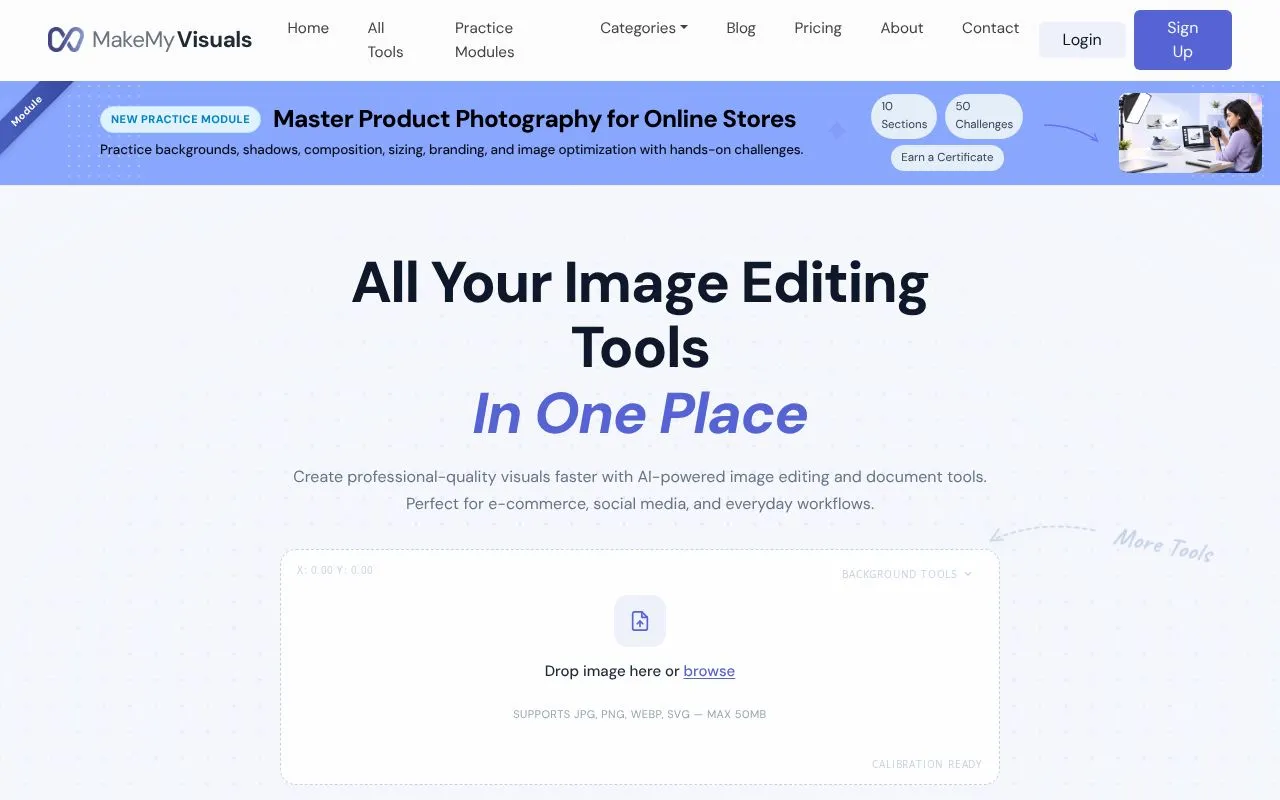 MakeMyVisuals homepage screenshot