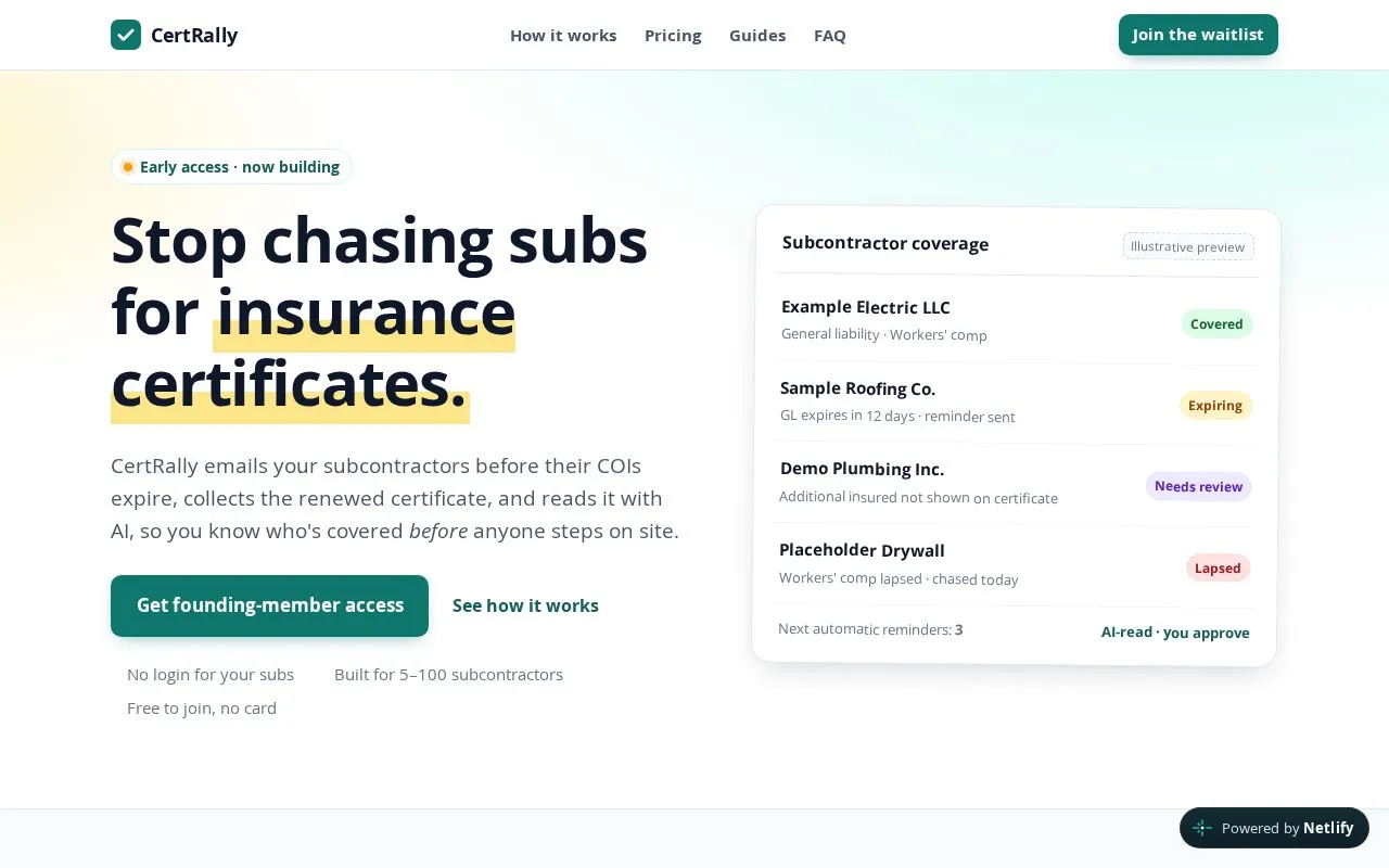 CertRally homepage screenshot