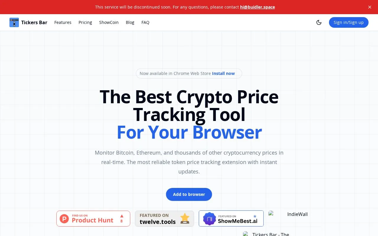 Tickers Bar homepage screenshot