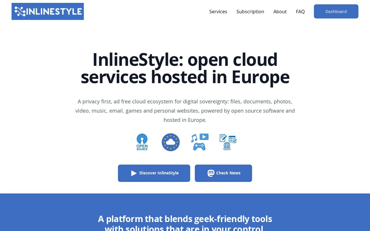 InlineStyle homepage screenshot