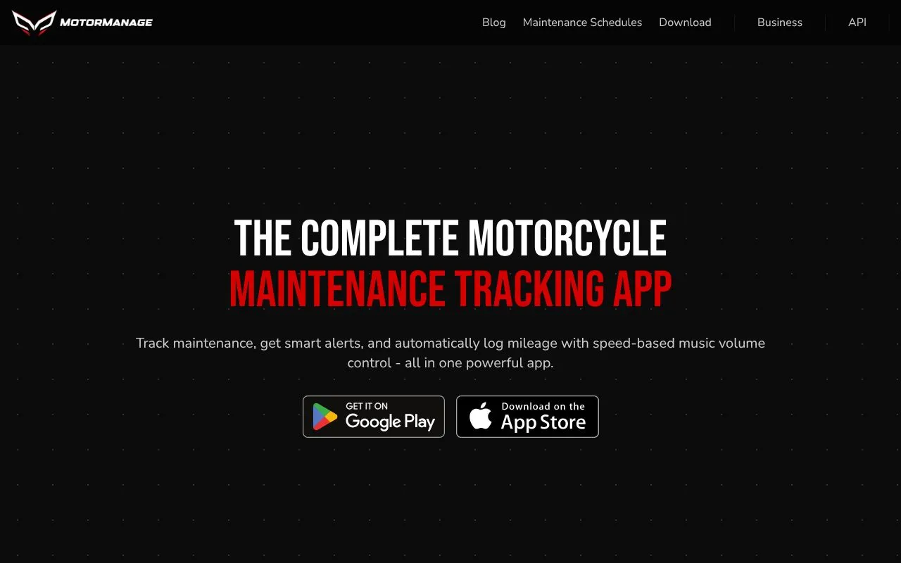 MotorManage homepage screenshot