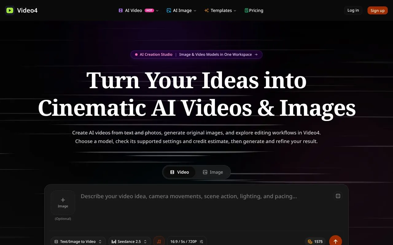 Video4 homepage screenshot