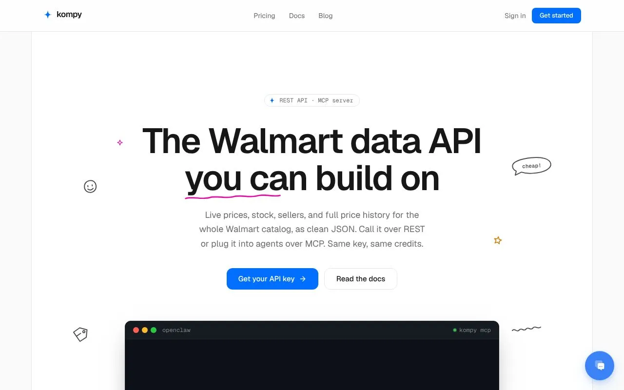 kompy homepage screenshot