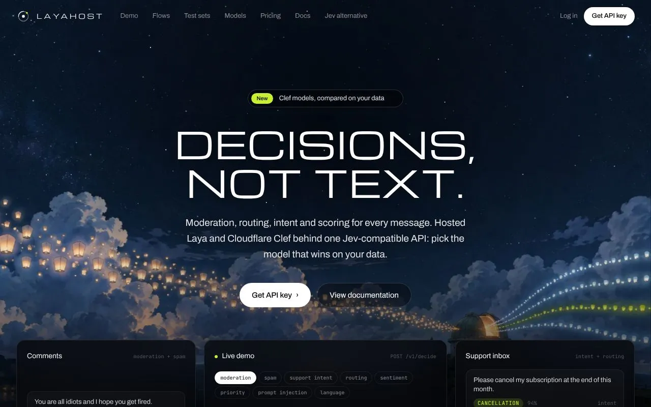 layahost homepage screenshot