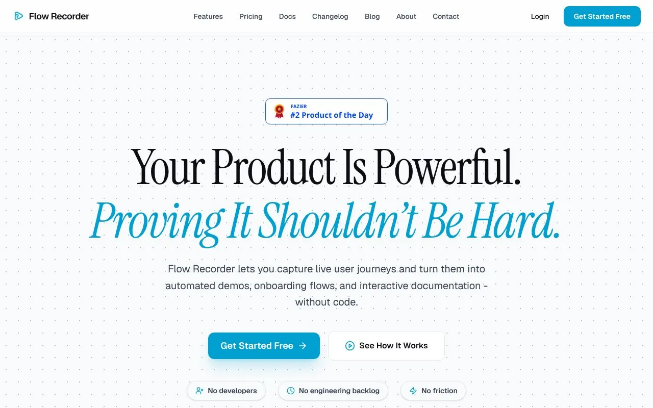 Flow Recorder homepage screenshot