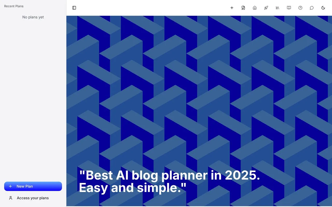 AIBlogPlanner homepage screenshot