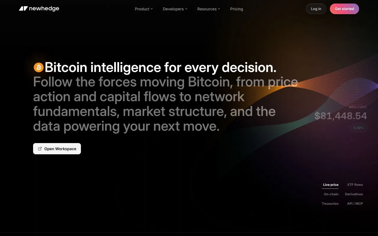 Newhedge homepage screenshot