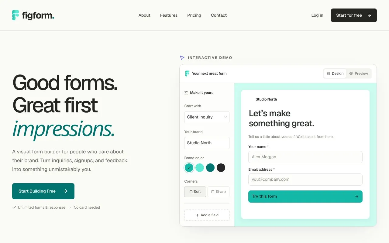 FigForm homepage screenshot