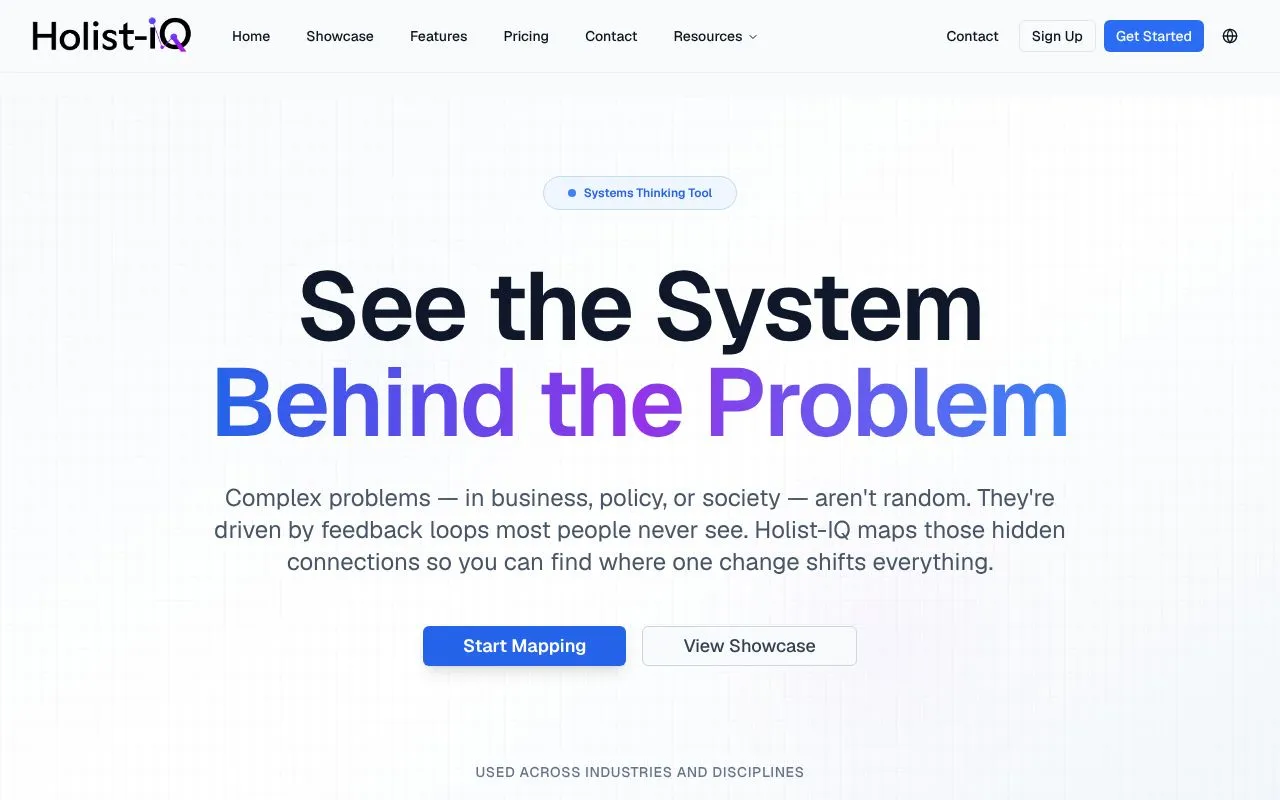 Holist-IQ homepage screenshot