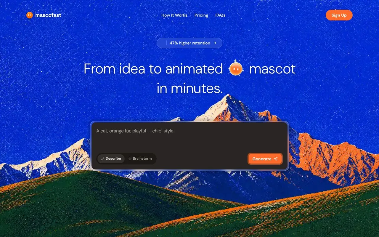 Mascofast homepage screenshot