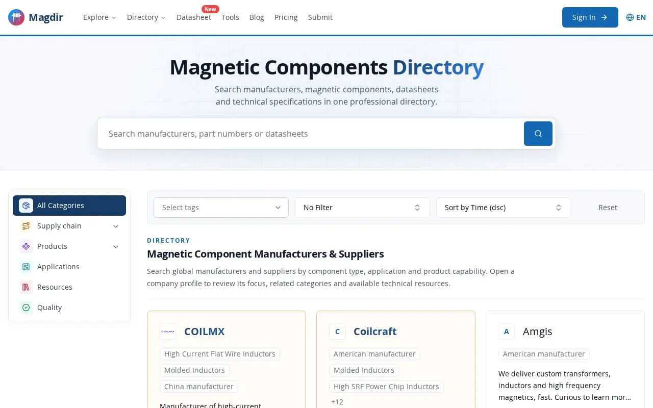 Magdir homepage screenshot