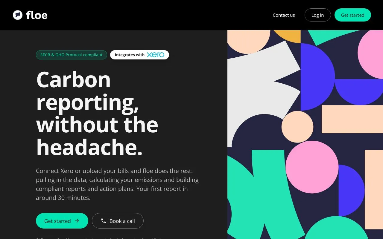 floe homepage screenshot