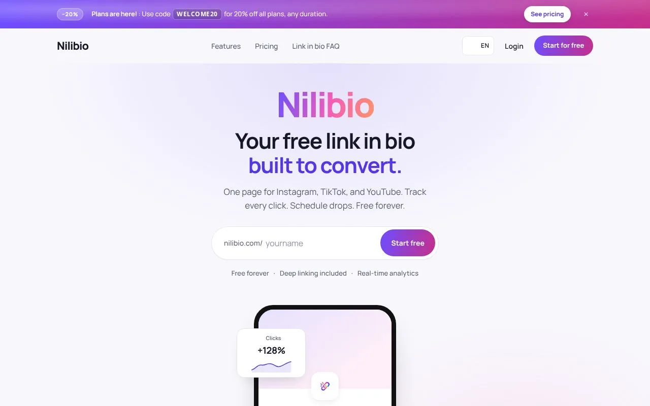 Nilibio homepage screenshot