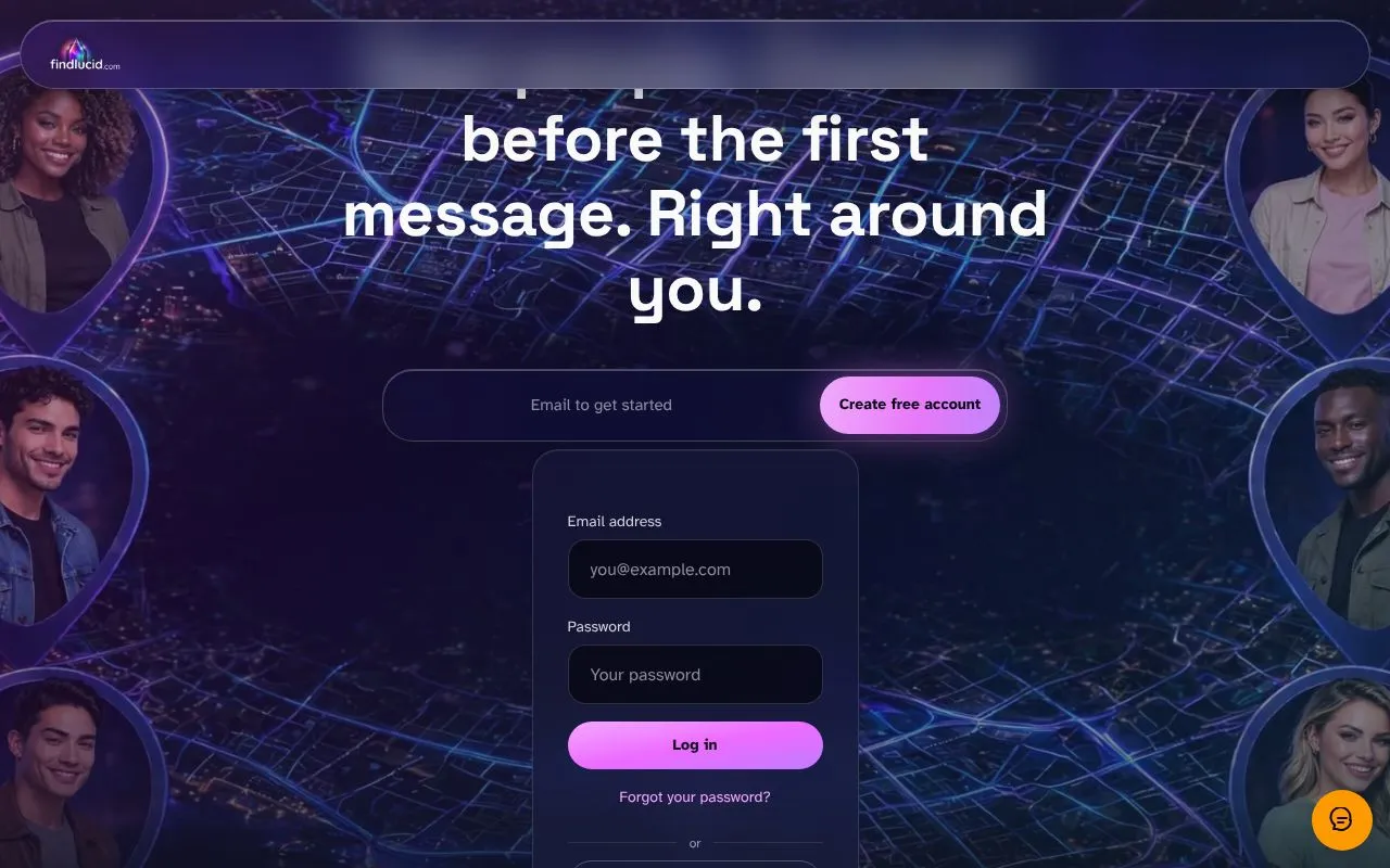 FindLucid homepage screenshot