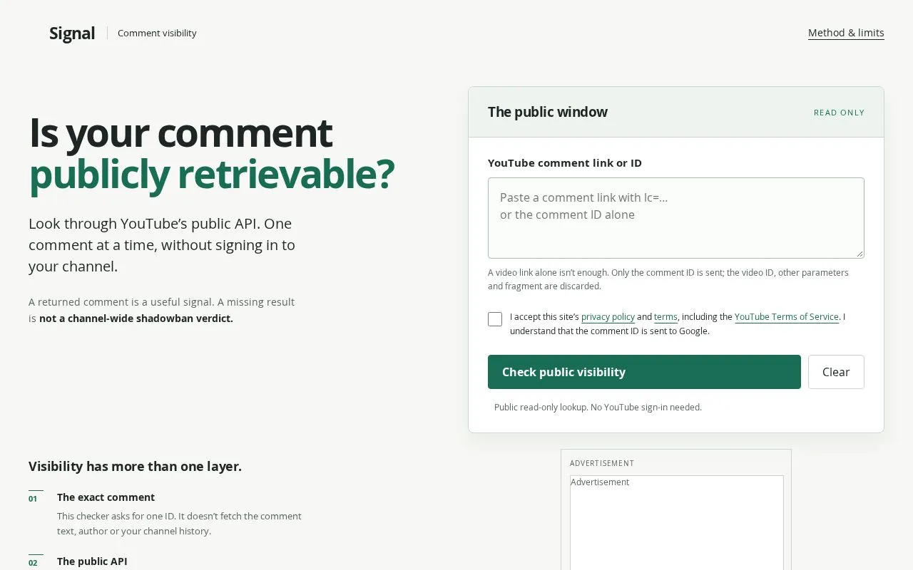 Signal homepage screenshot