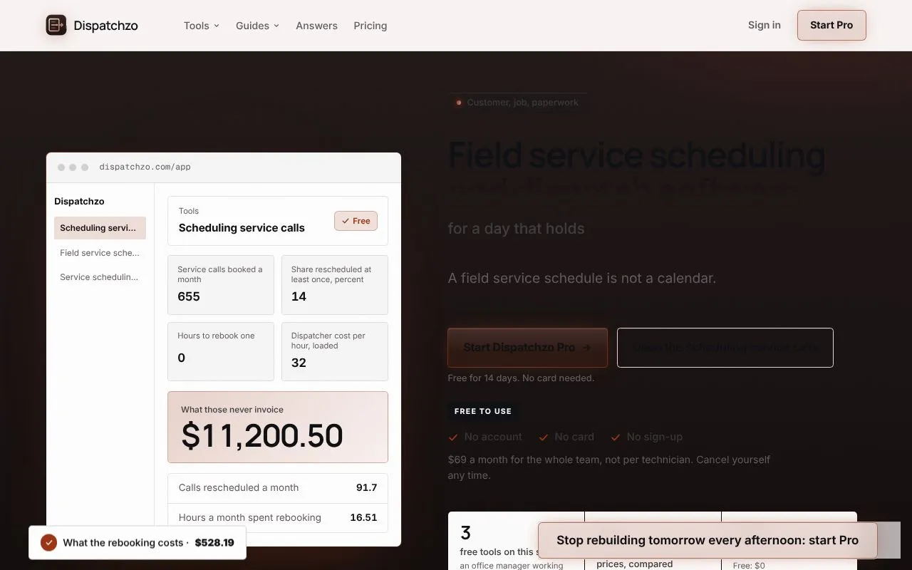 Dispatchzo homepage screenshot