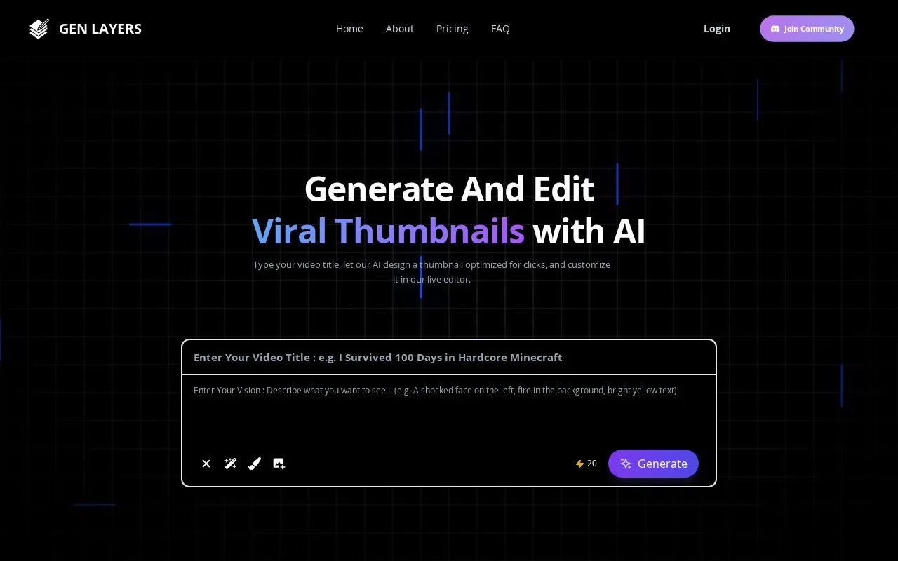 GenLayers homepage screenshot
