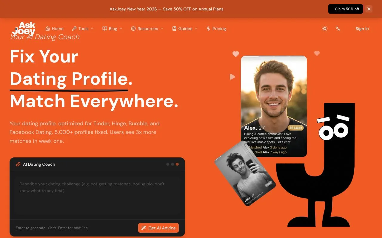 AskJoey homepage screenshot