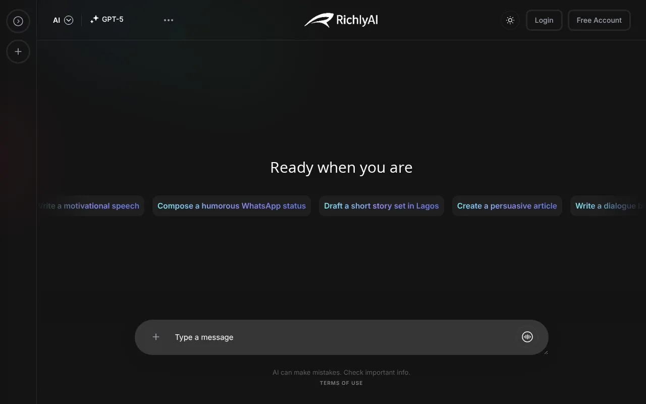 RichlyAI homepage screenshot