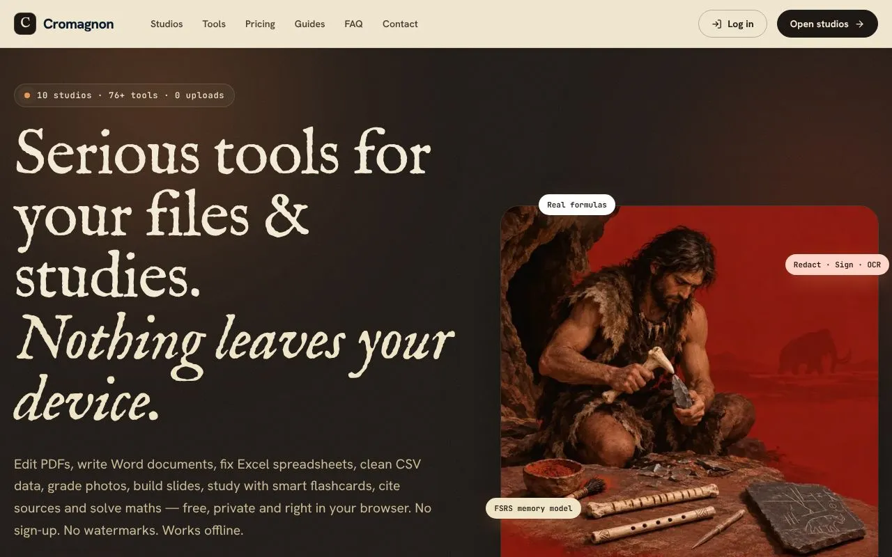 Cromagnon homepage screenshot