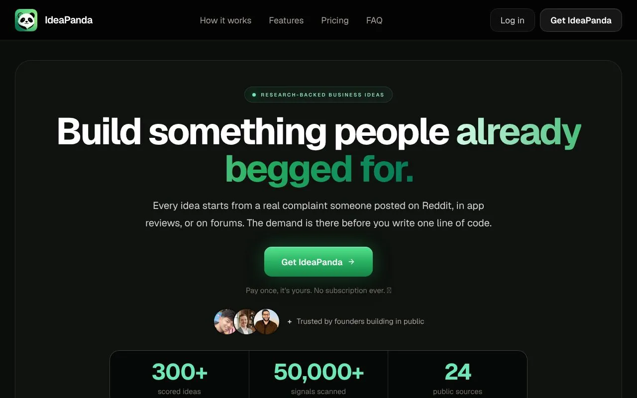 IdeaPanda homepage screenshot