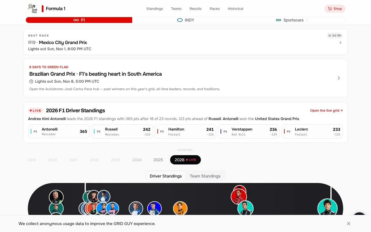 Grid Guy homepage screenshot