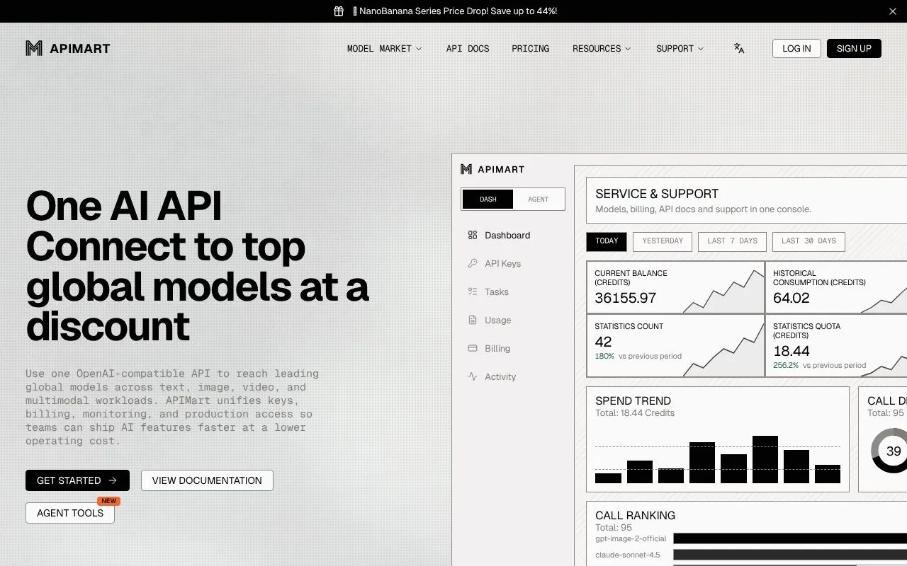APIMart homepage screenshot