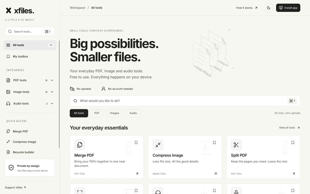 xfiles homepage screenshot
