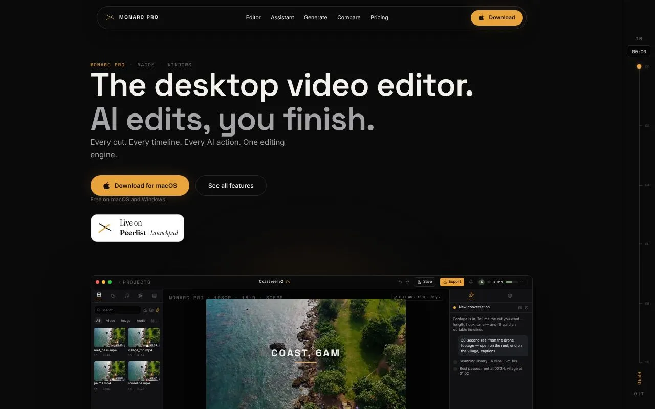 MONARC PRO homepage screenshot