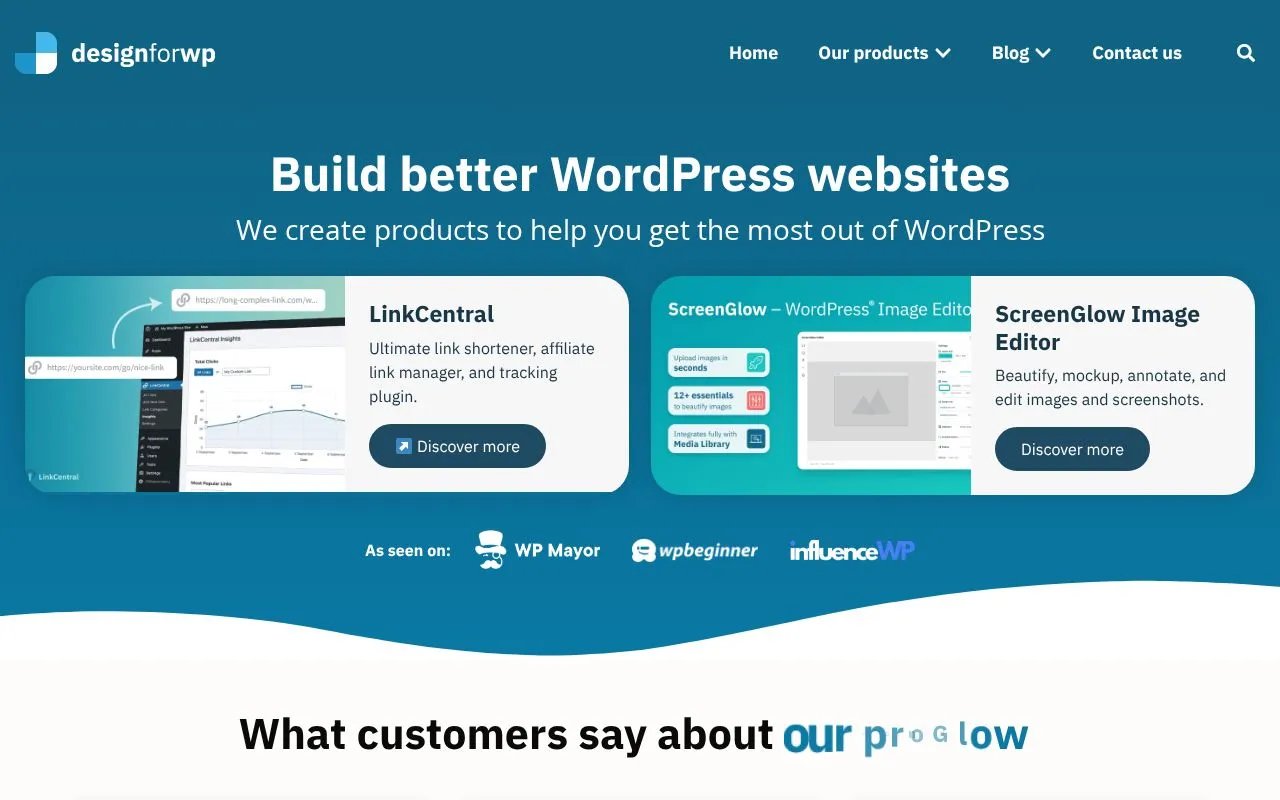 Design for WP homepage screenshot