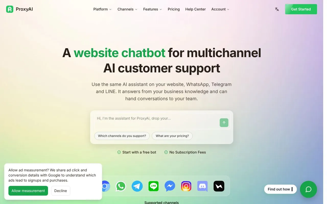 ProxyAI homepage screenshot
