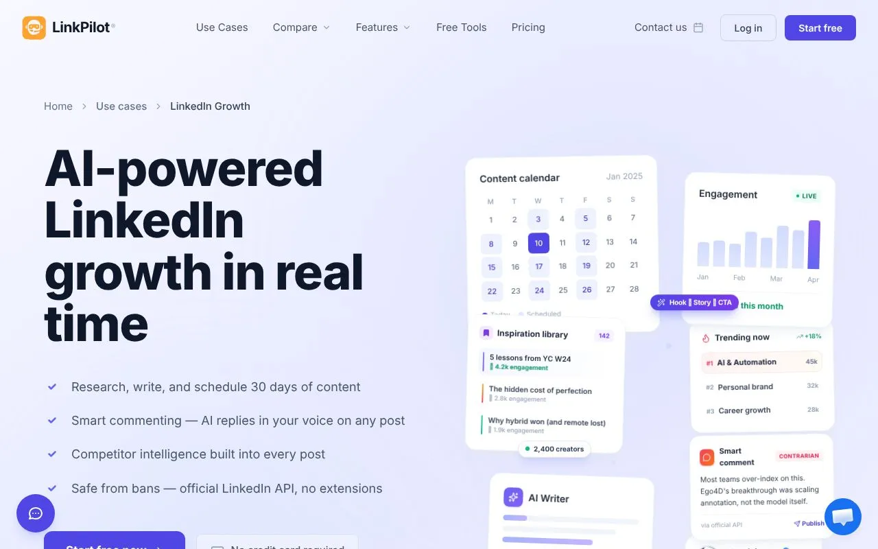 LinkPilot homepage screenshot