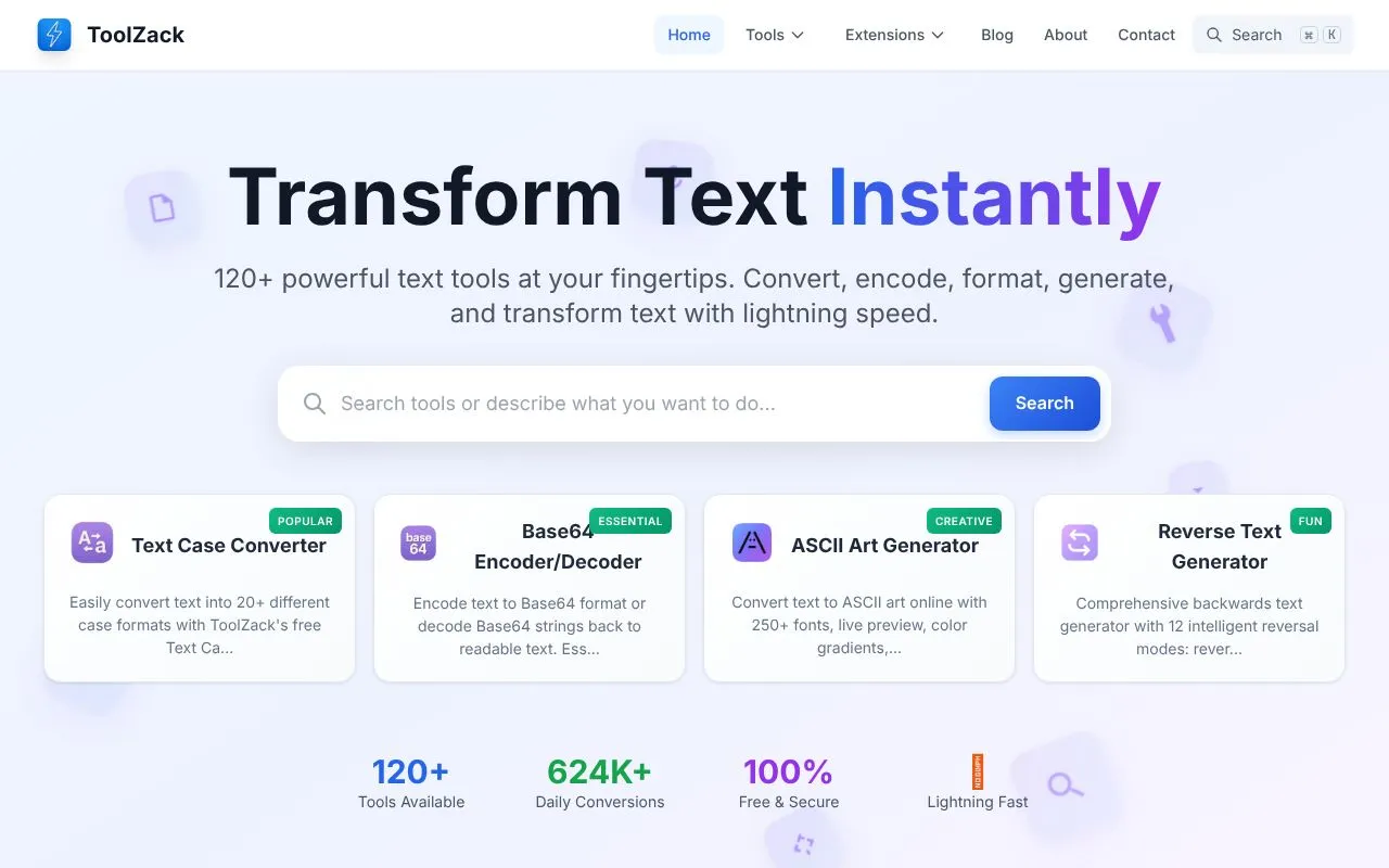 ToolZack homepage screenshot